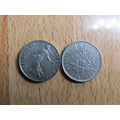 France Republic 1975 1/2 Franc Coin