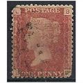 1858 SG43 1d Red Plate 106 Fine Used Check Lett...