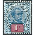 Sarawak 1901 SG36 1c Grey-Blue & Rosine Mounted...