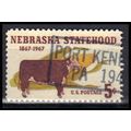 Used 1328 5c Nebraska Port Kennedy, PA. E1871