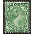 Falkland Islands 1891 SG15 1/2d Blue-Green Wmk ...