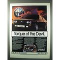 1984 Alfa Romeo Sprint Car Ad - Torque of the D...