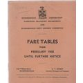 Huddersfield Corporation Fare Table Feb 1968 (m...