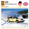 Collectors Club card. Classic Cars. Audi Sport ...