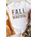 White FALL BEAUTIFUL Leopard Print Short Sleeve...