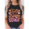 Black Take Me To The Pumpkin Patch Flower Print...