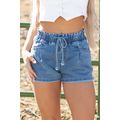 Ashleigh Blue Drawstring High Waist Casual Deni...
