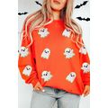 Orange Halloween Ghost Cute Patched Pattern Hol...