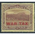 Dominica 1918 SG58 3d Pale Yellow WAR TAX Mount...