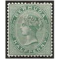 Bermuda 1892 SG21 1/2d Dull Green Wmk Crown CA ...