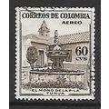 COLOMBIA 1954 AIR 60c SEPIA FOUNTAIN TUNJA SG 7...