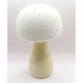 White Ceramic Mushroom Ornament LED 13.5 CM Lig...