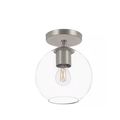 H B Vista Heights 8" 1-Light Brushed Nickel Rou...