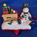 Studio 33 SNOWMAN Christmas STOCKING HOLDER Man...