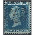 1857 SG35 2d Blue Perf 14 Wmk L Crown Fine Used...