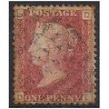 1858 SG43 1d Red Plate 140 Good Used Check Lett...