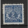 POLAND 1919 POSTAGE DUE STAMP 2H BLUE SG D92 M ...