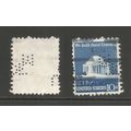 USA 10c, used perfin