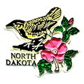 North Dakota with Western Meadowlark and Flower...