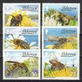 Alderney 338-343 MNH Insects Bees Nature Flower...