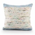 20" X 20" Light Blue And Off-White 100% Cotton ...