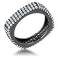 Jana 1.29ct CZ Hematite Contemporary Square Ban...