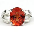 Created Padparadscha Sapphire, 925 Sterling Sil...