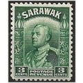 Sarawak 1941 SG108a 3c Green Mounted Mint .
