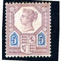 Sg207a 5d dull purple & blue die 11 mounted min...