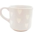 Light Beige Mug White Heart Pattern 9 CM Gift T...