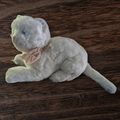 Dakin Plush Stuff Animal 11" White Cat Pink Nos...