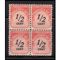 J88 1/2c Postage Due Fine MNH Blk/4 O7062