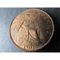 1901 QUEEN VICTORIA ONE PENNY - COIN - 7. O