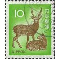 JAPAN, MAMMAL, Sika Deer, Cervus nippon, green ...