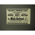 1952 The Male Animal Play Ad - Season's Funniest Play