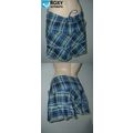 New Junior Womens Medium ROXY Blue Plaid Short ...