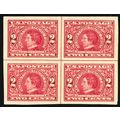 371, Mint XF VLH 2¢ Center Line Block of Four S...