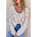 White Confetti Reversible Twist Sweater