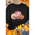 Black Pumpkin Thankful Drop Shoulder Thanksgivi...