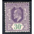 Ceylon SG285 30c violet & green wmk MC CA m/min...