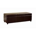 Modern Full Leather Ottoman Storage Bench Recta...