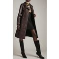 KAREN MILLEN Lamb Nappa Leather Zip Detail Tren...