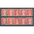 BULK STOCK.(1st) Bright Orange-Red x 10.Type Un...