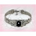 Tibetan Hill Tribe Style Silver Tone Black Bead...