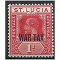 St Lucia 1916 SG89 1d Scarlet WAR TAX Mounted M...