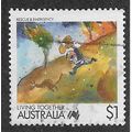 AUS 1988 $1.00 'LIVING TOGETHER - RESCUE AND EM...
