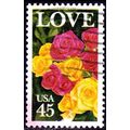 USA 1988 Love Roses 45c Used Stamp