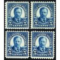 557, Mint F-VF NH 5¢ Four Fresh Stamps CV $140....