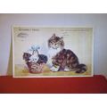 CAT & KITTENS by Mabel Gear. used vintage postc...