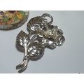 Vintage 3 1/4" X 1 3/4" Flower & Leaf Sterling ...